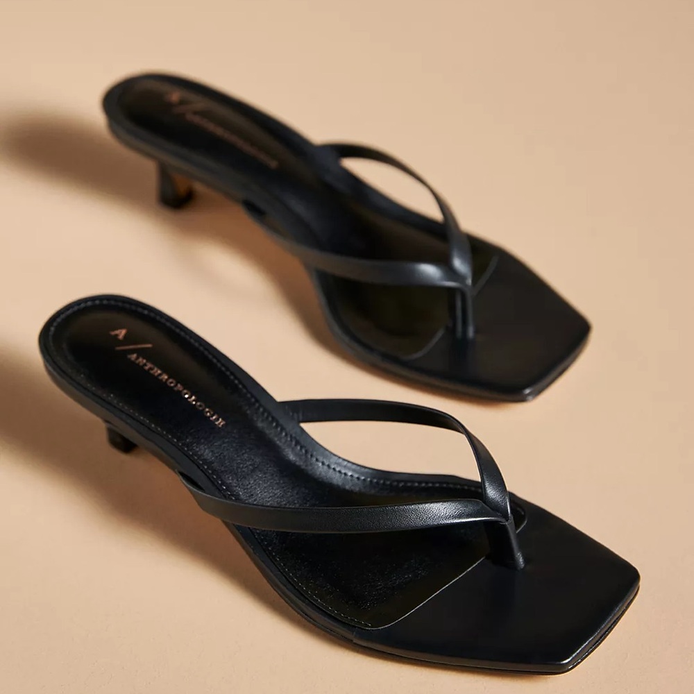 Anthropologie Black Kitten Heels